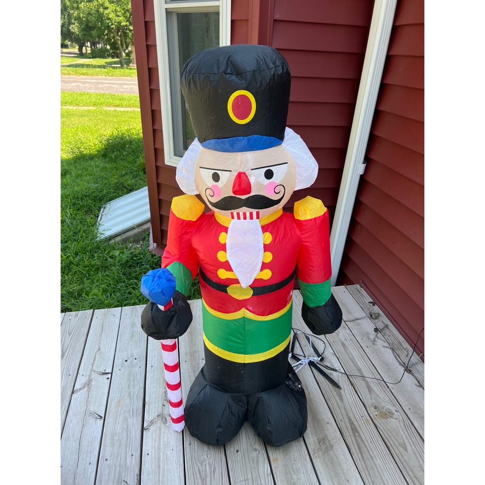 Christmas Nutcracker Inflatable Outdoor Yard Decoration 3.5ft Lighted Soldier